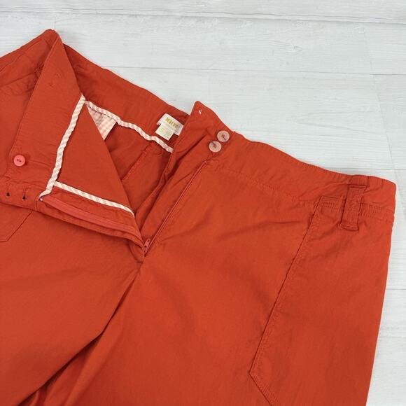 Anthropologie Maeve The Naomi Wide-Leg Flare Pants Plus Size 26W Orange Preppy - Picture 10 of 16
